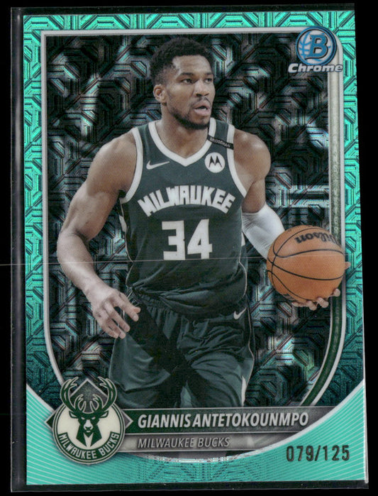 2025-26 Bowman Chrome Aqua Mojo Refractors Giannis Antetokounmpo #/125 #BCV-80