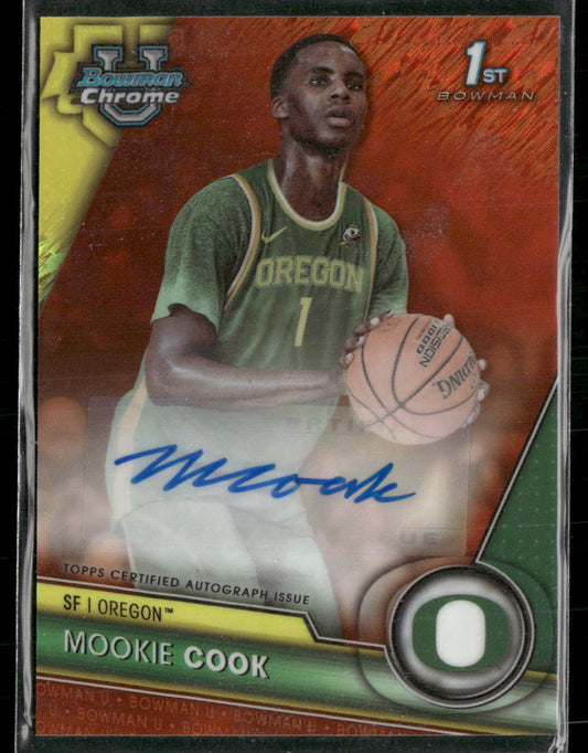 2023-24 Bowman U. C. Prospects Auto Orange Refractor #/25 Mookie Cook #BCPA-MC