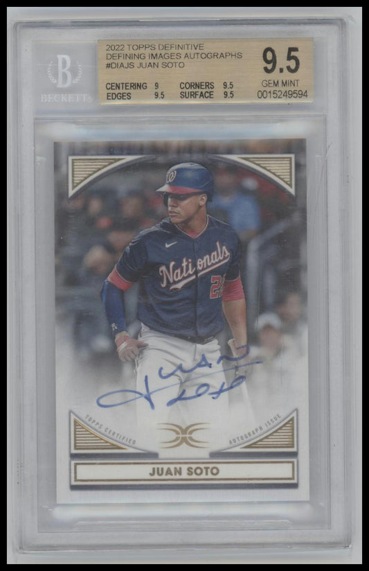 2022 Topps Definitive Defining Images Autographs Juan Soto 9.5 BGS #DIAJS