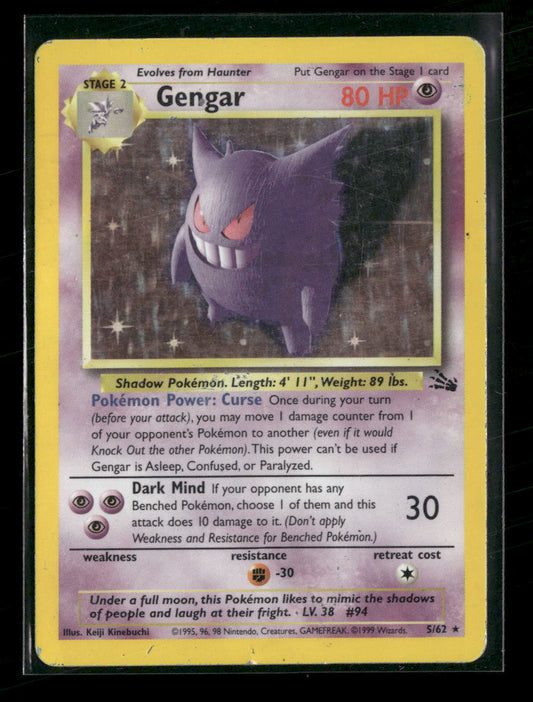 Fossil Gengar (5) Unlimited #05/62 *Damaged*