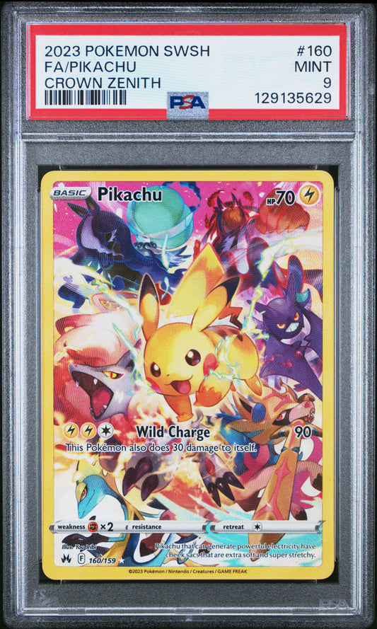 2023 Pokemon Sword And Shield Crown Zenith Fa/Pikachu 9 PSA #160