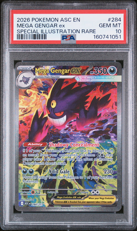 2026 Pokemon Ascended Heroes Mega Gengar Ex 10 PSA #284