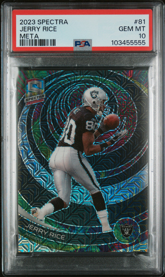2023 Panini Spectra Meta Jerry Rice 10 PSA #81