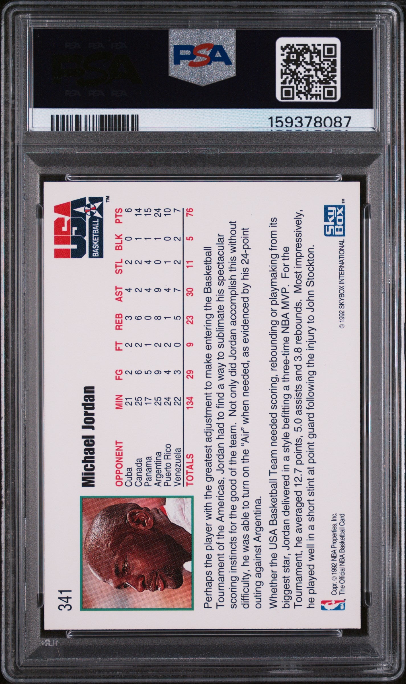 1992 Hoops Usa Michael Jordan 10 PSA #341