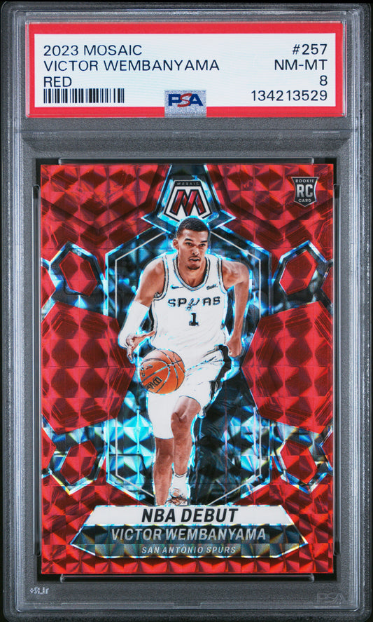2023 Panini Mosaic Red Victor Wembanyama 8 PSA #257