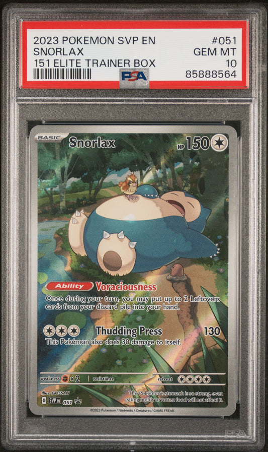 2023 Pokemon Svp En-Sv Black Star P 151 Elite Trainer Box Snorlax 10 PSA #051