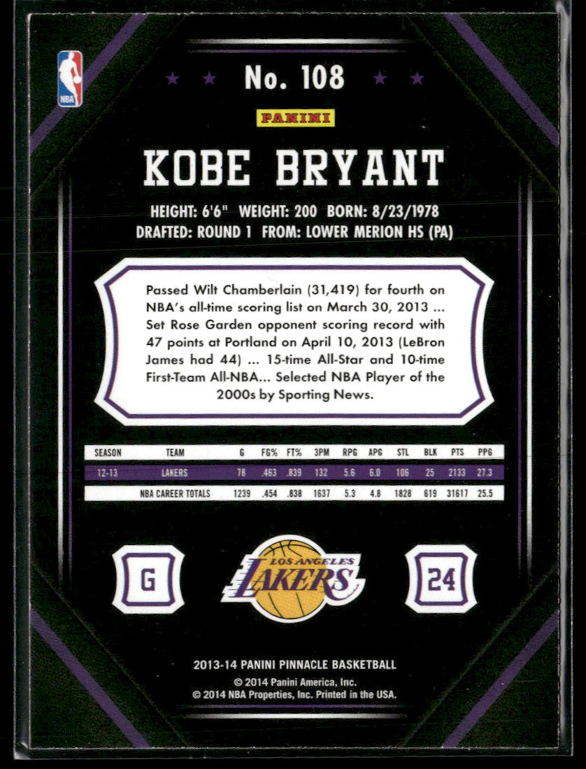 2013-14 Panini Pinnacle Kobe Bryant #108
