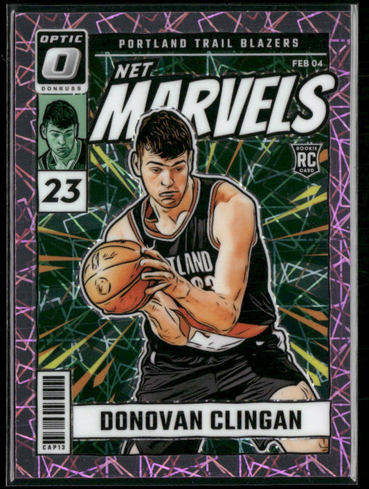 2024-25 Donruss Optic Net Marvels Pink Velocity Prizm #/79 Donovan Clingan #11