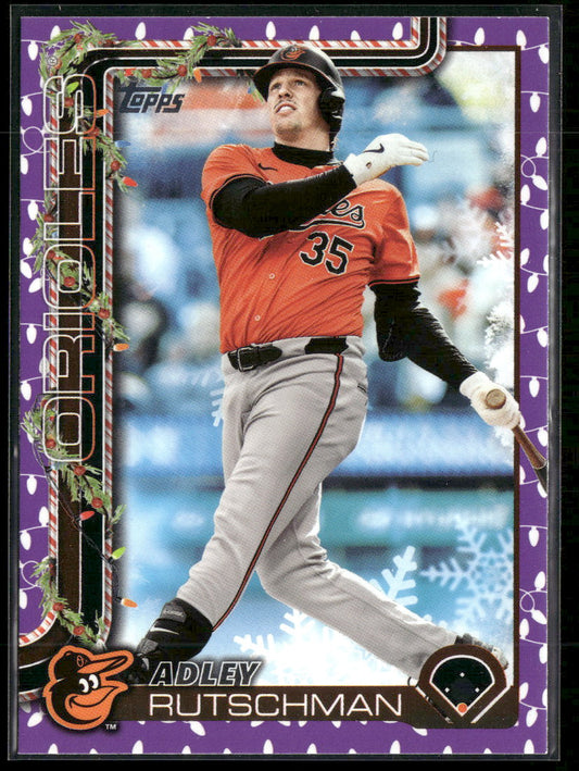 2025 Topps Holiday Purple Holiday Lights Adley Rutschman #/99 #H191