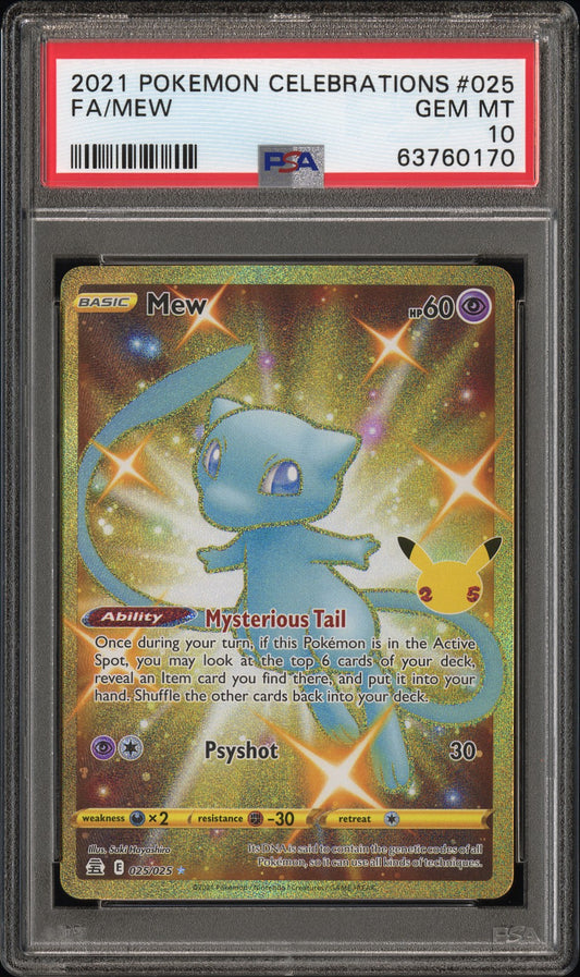 2021 Pokemon Celebrations Fa/Mew 10 PSA #025