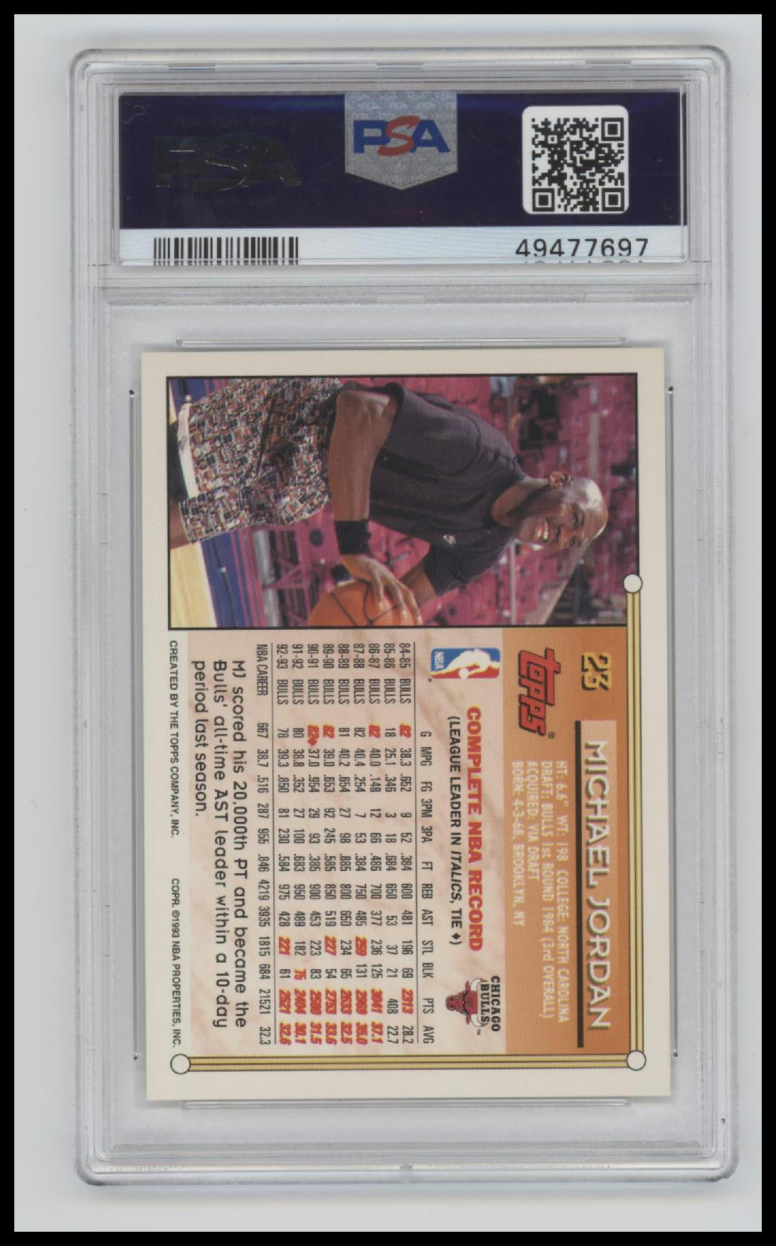 1993 Topps Michael Jordan 9 PSA #23