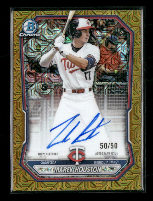 2026 Bowman Chrome Mojo Gold Refractors Marek Houston #/50 Auto #BMA-MH