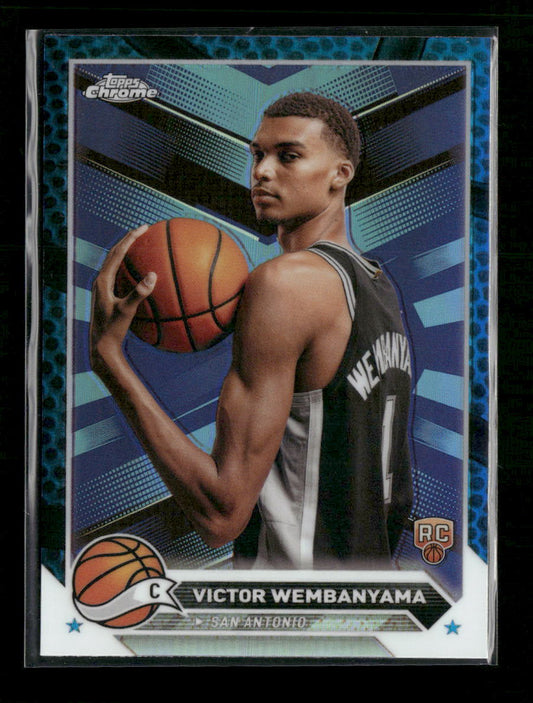 2023-24 Topps Chrome Blue Basketball Refractors Victor Wembanyama Rookie #1