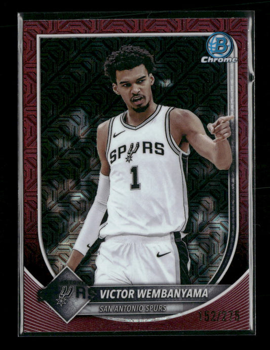 2025-26 Bowman Chrome Burgundy Mojo Refractors Victor Wembanyama #/275 #BCV-143