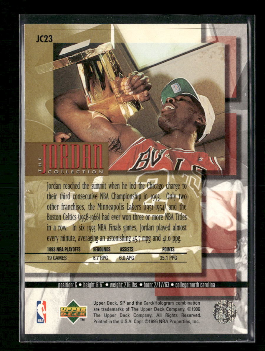 1995-96 SP Championship The Jordan Collection Michael Jordan #JC23