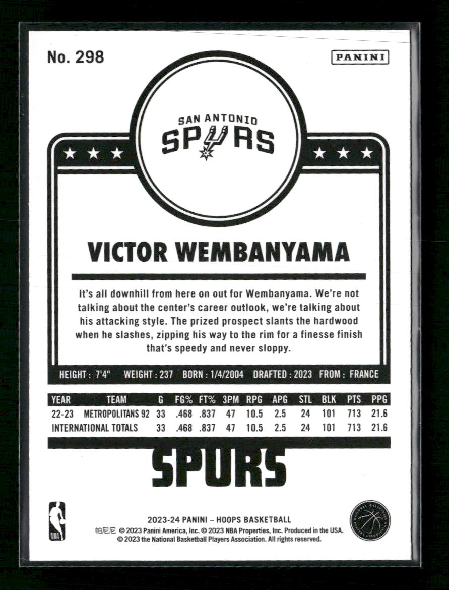 2023-24 Hoops Winter Victor Wembanyama #298