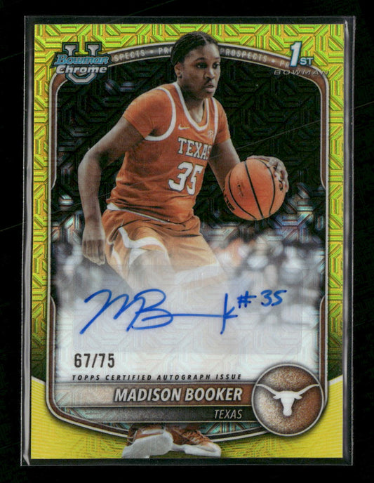 2025-26 Bowman Chrome Prospects Yellow Refractor Madison Booker #/75 #BCP-15
