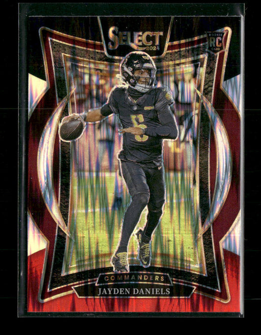 2024 Panini Select Black & Red Prizm Shock Jayden Daniels Rookie #26