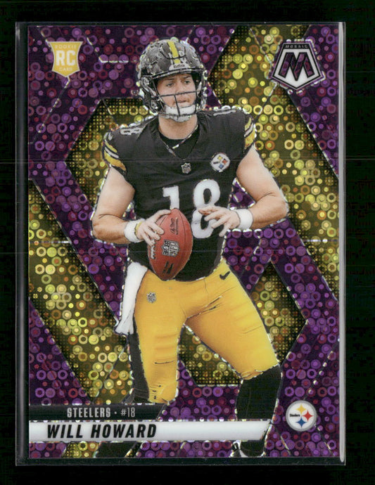 2025 Panini Mosaic Mosaic No Huddle Purple Will Howard Rookie #/50 #318