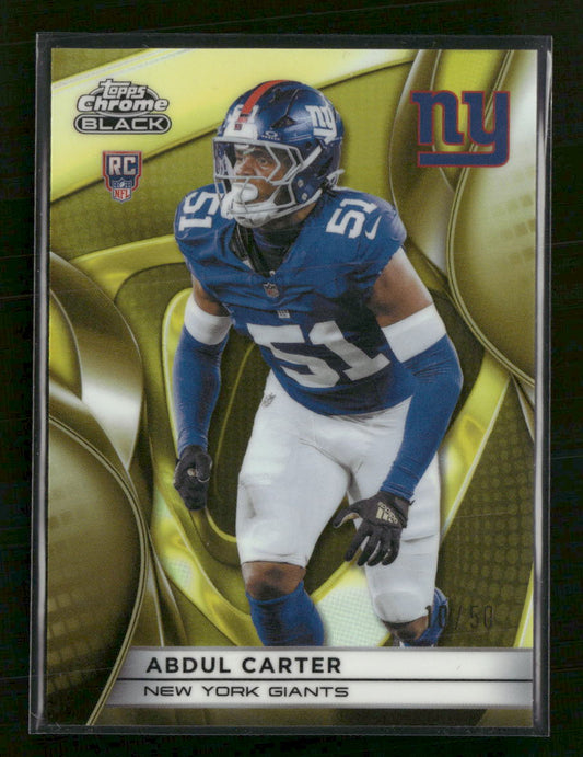 2025 Topps Chrome Black Gold Refractor #/50 Abdul Carter Rookie #135