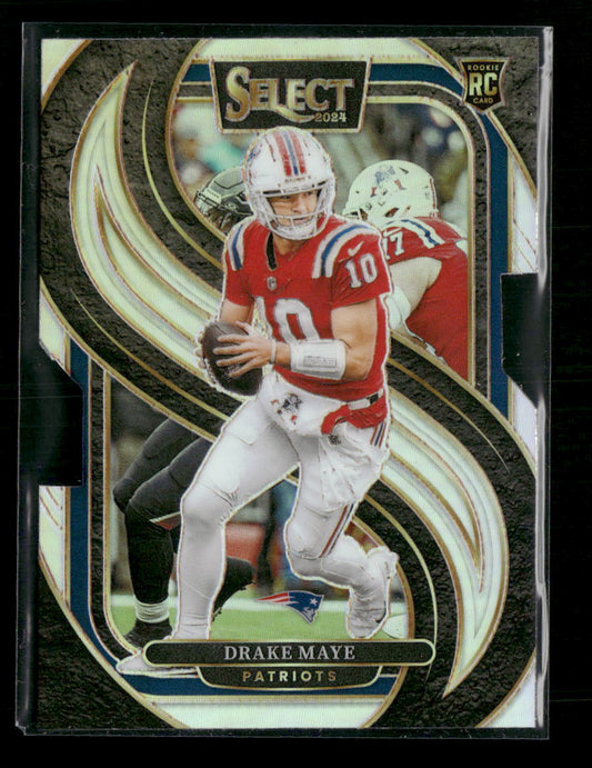 2024 Panini Select Silver Prizm Die Cut Drake Maye Rookie #113