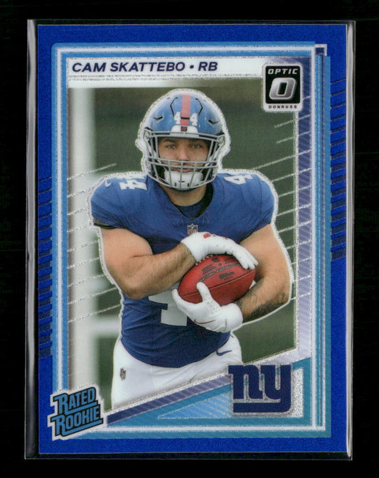 2025 Donruss Optic Blue Glitter Cam Skattebo Rookie #228