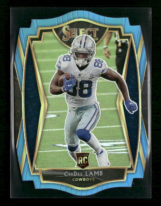 2020 Panini Select Light Blue Prizm Die Cut CeeDee Lamb Rookie #157