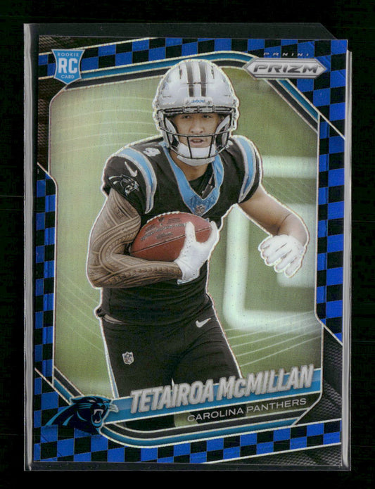2025 Panini Prizm Black and Blue Checker Tetairoa McMillan #311