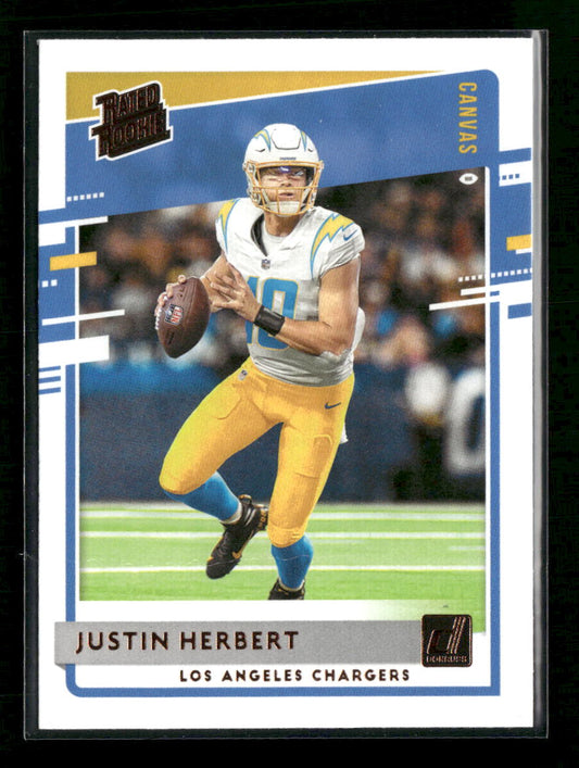 2020 Donruss Rated Rookies Canvas Justin Herbert Rookie #303