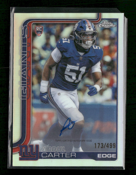2025 Topps Chrome Refractor Auto #/499 Abdul Carter Rookie #350