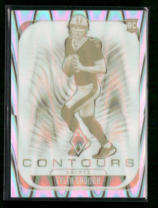 2025 Panini Phoenix Contours Silver Seismic Prizm Tyler Shough #/99 #23