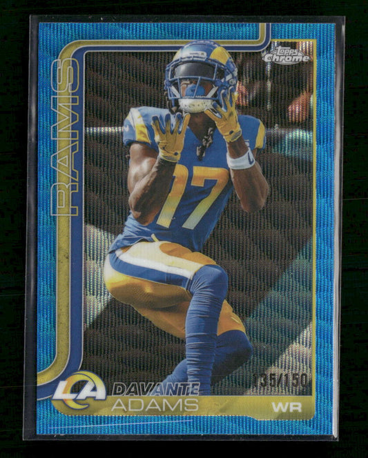 2025 Topps Chrome Blue Wave Refractor Davante Adams #/150 #165