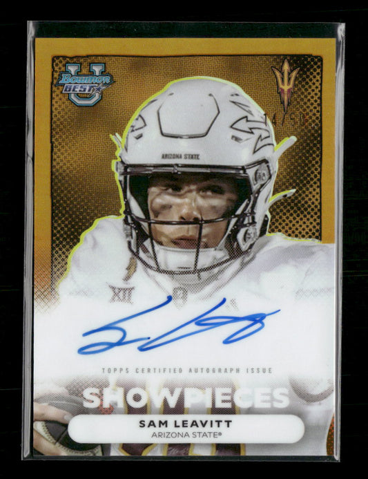 2025 Bowman University Best Showpieces Gold Sam Leavitt #/50 Auto #BSA-SL