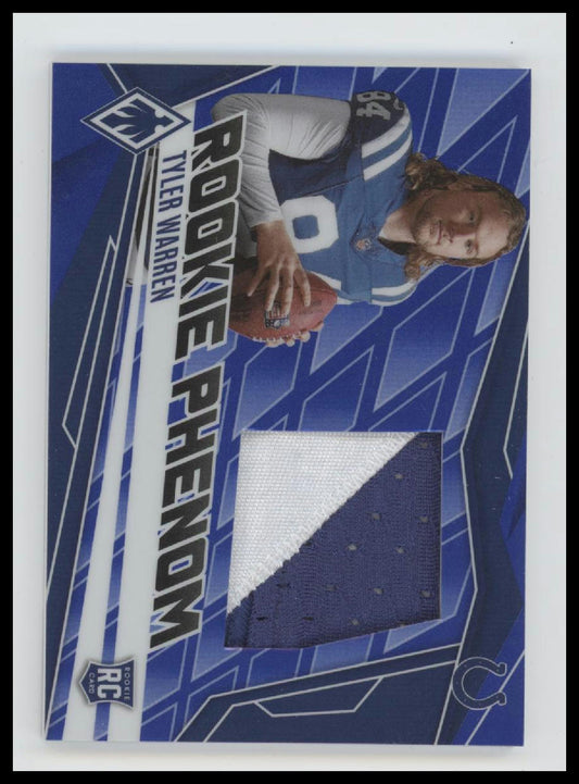 2025 Panini Phoenix Rookie Phenom Jersey Blue Prizm Tyler Warren #/199 #PJY-TWN