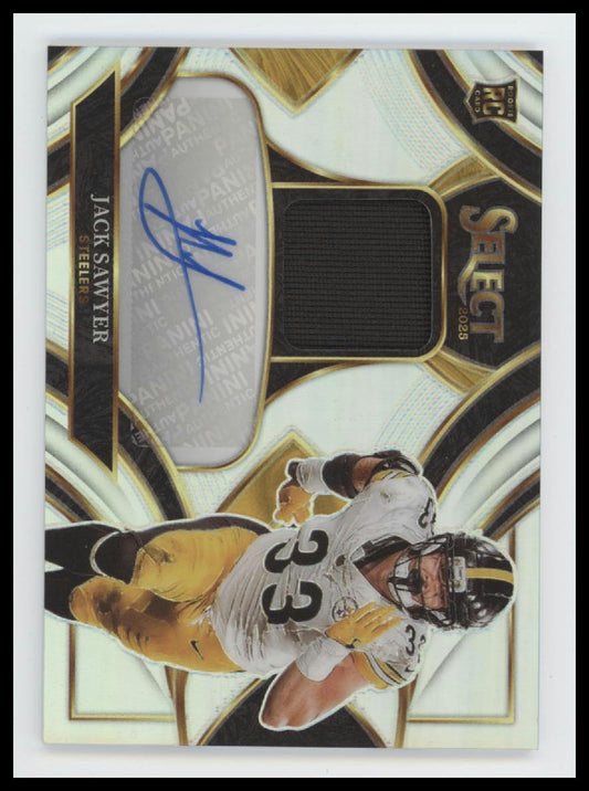 2025 Panini Select Rookie Memorabilia Prizm Jack Sawyer #/249 Auto #RSMP-JSR
