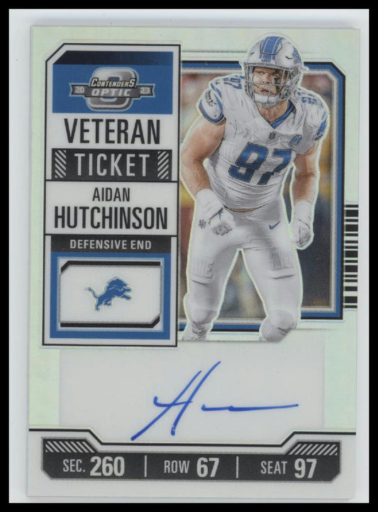 2023 Panini Contenders Optic Veteran Ticket Aidan Hutchinson #/50 Auto #VTA-AH