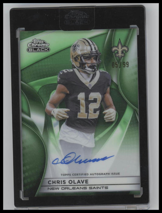 2025 Topps Chrome Black Green Refractor Chris Olave #/99 Auto #AU-CO (Encased)