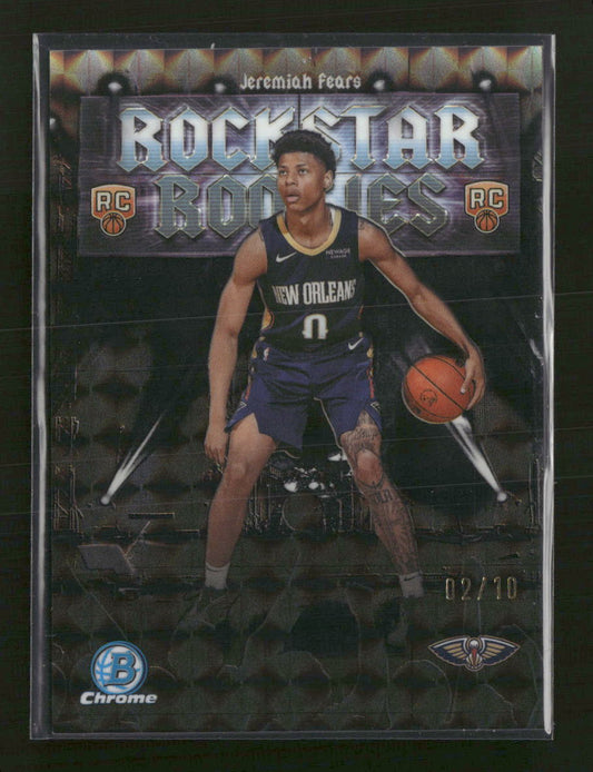 2025-26 Bowman Chrome Black Refractors Jeremiah Fears #/10 #BCV-7