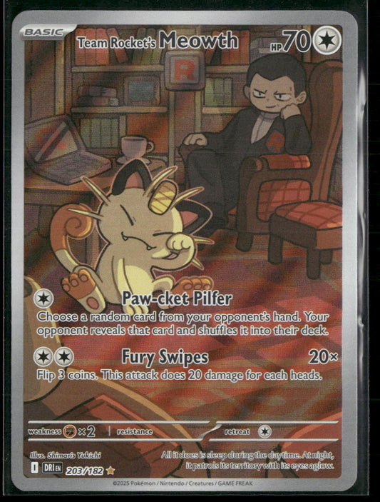 SV10: Destined Rivals Team Rocket's Meowth #203/182