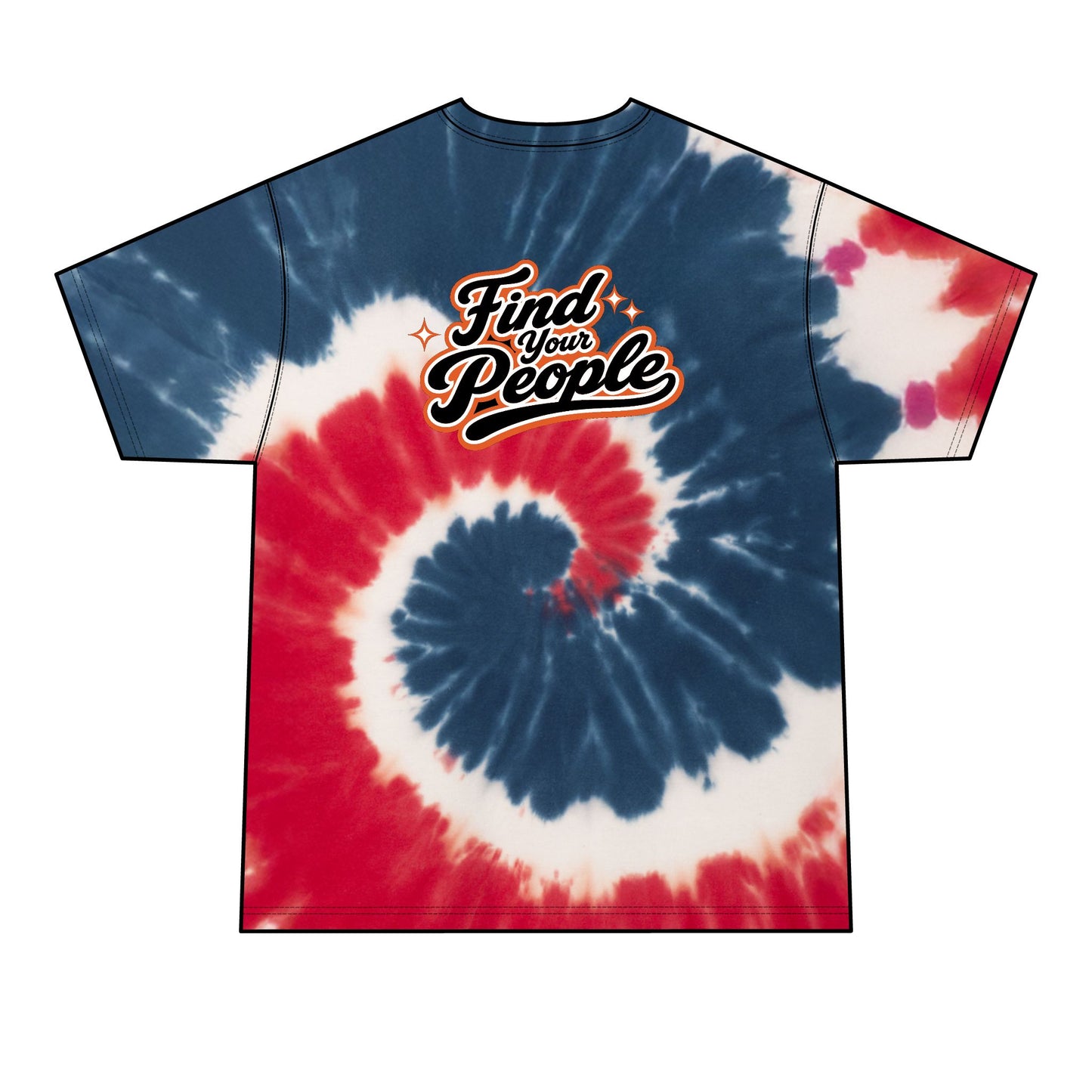 Tie-Dye T-Shirt — "Find Your People" Graphic Tee (ORB Trading Cards Logo)