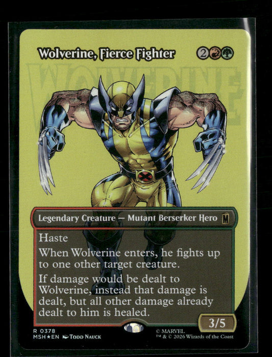 Marvel Super Heroes Wolverine, Fierce Fighter (Borderless) Foil #378