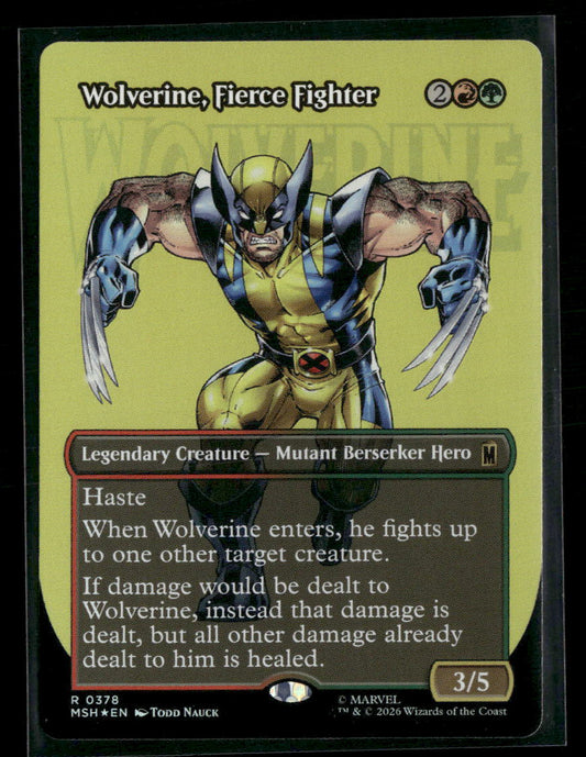 Marvel Super Heroes Wolverine, Fierce Fighter (Borderless) Foil #378