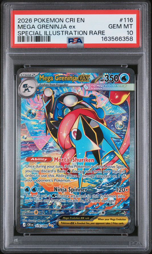 2026 Pokemon Chaos Rising Special Illustration Rare Mega Greninja Ex 10 PSA #116