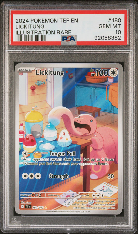2024 Pokemon Tef En-Temporal Forces Illustration Rare Lickitung 10 PSA #180