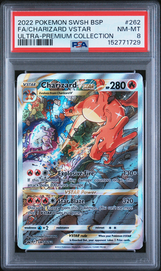 2022 Pokemon Swsh Black Star Promo UPC  Fa/Charizard Vstar 8 PSA #262
