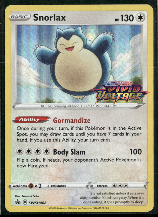 SWSH: Sword & Shield Promo Cards Snorlax #SWSH068 Crimp Error