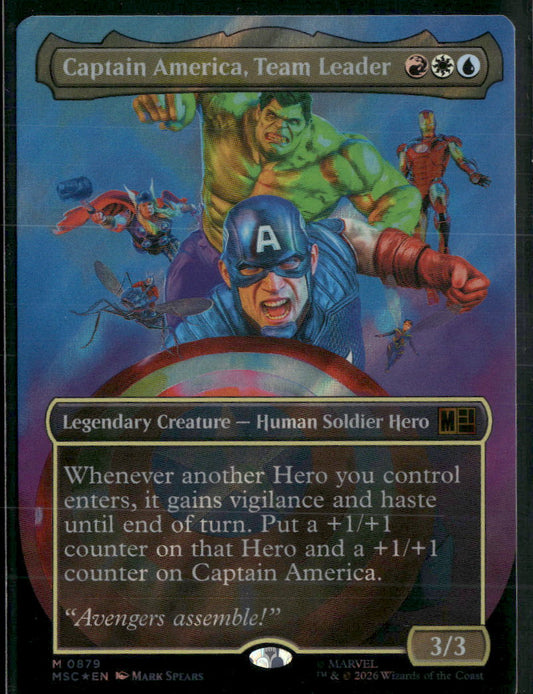 Commander: MSC Captain America, Team Leader (Borderless) (Surge Foil) #879