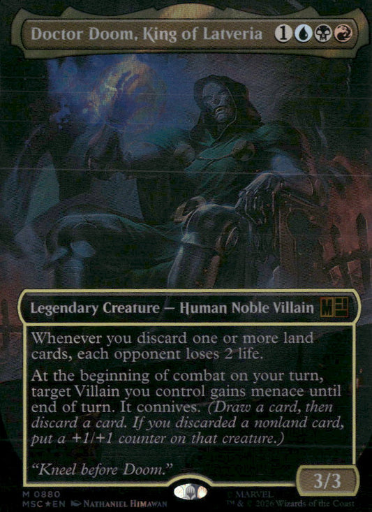 Commander: MSC Doctor Doom, King of Latveria (Borderless) (Surge Foil) #880
