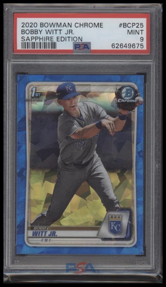 2020 Bowman Chrome Sapphire Edition Sapphire Edition Bobby Witt Jr. 9 PSA #BCP25