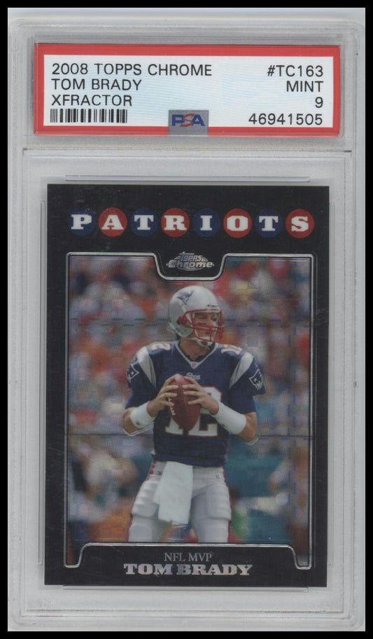 2008 Topps Chrome Xfractor Tom Brady 9 PSA #TC163